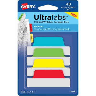 Avery Tabs Repositionable 2-Sided 2-1/2"x1" 48/PK AST 74866