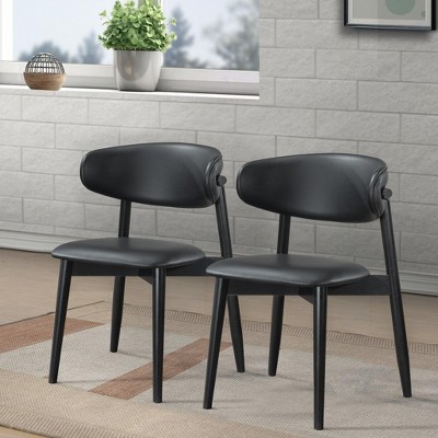 NicBex Mid-Century Modern Fabric Upholstery Dining Chair Set of 2 with Solid Wood Legs Kitchen Side Chairs for Living room