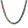 Steeltime Men's stainless steel byzantine necklace. Color Options: Multicolored, Gold/Brown, Silver, Blue/Black, Blue/Gold - 2 of 4