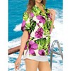 HAPPY BAY Button Down Shirt for Women Casual Summer Beach Party Short Sleeve Floral Blouses Shirts Hawaiian Dresses for Women - 3 of 4