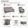 Buenhomino 7 Pieces Patio Furniture Sets with Fire Pit Table, Wicker High Back Outdoor Swivel Rocking Chairs Set with 3-Seat Couch, Ottomans and Table - 4 of 4