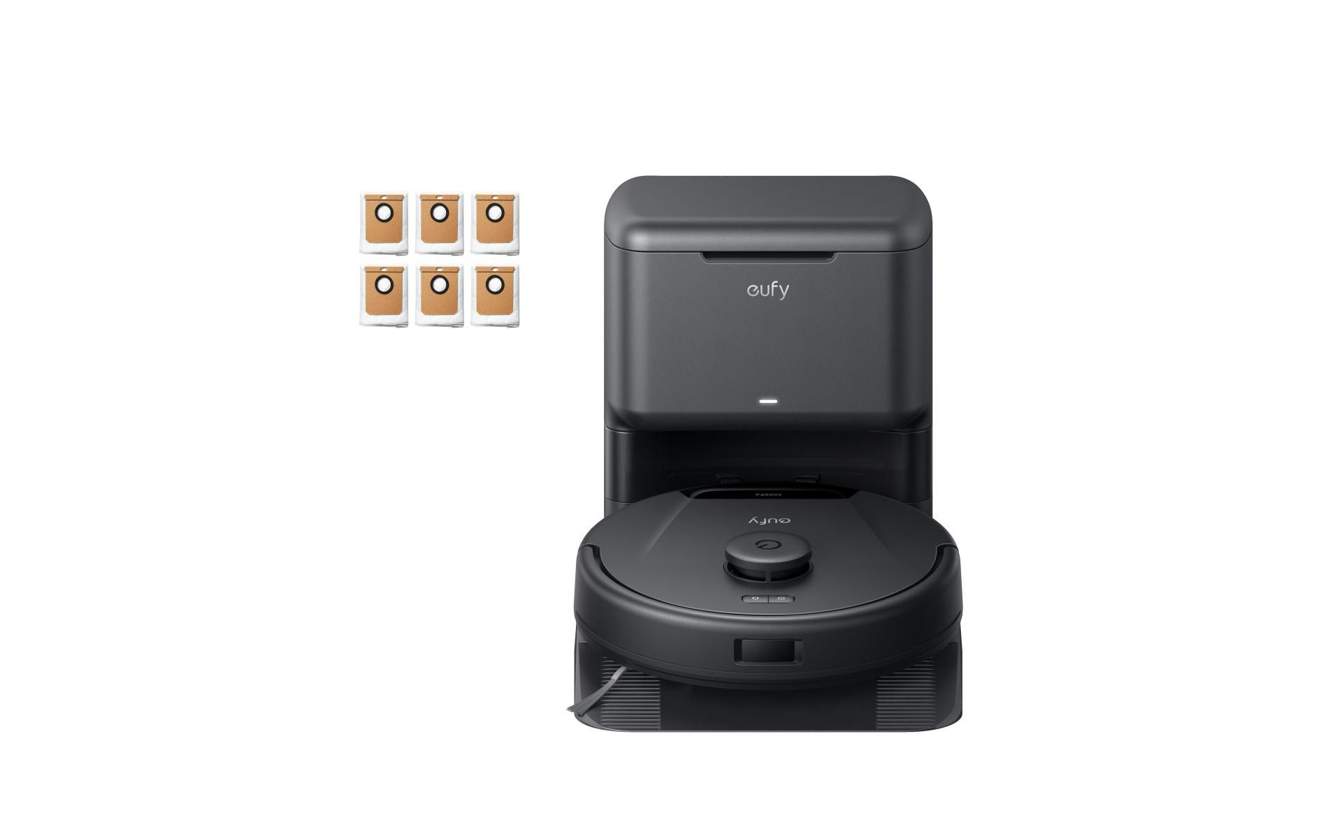 eufy Robot Vacuum L60 with Self Empty Station, Hair Detangling Technology, Up to 60 Days Hands Free Cleaning, Precision Mapping +6 Pack Dust Bag