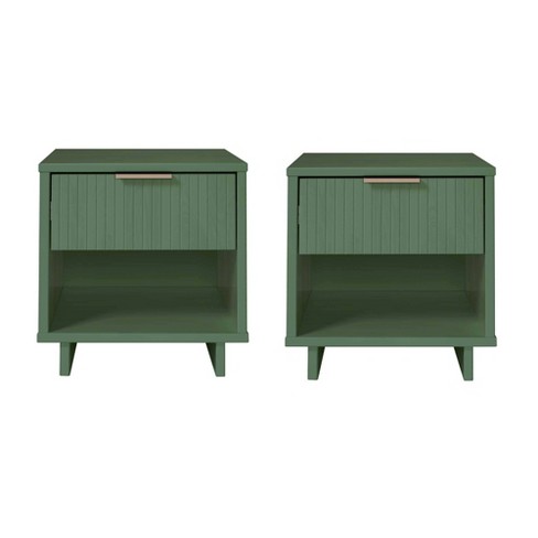 Manhattan Comfort Set of 2 Granville Nightstands with Drawer: Modern Style, Soft Close, Metal Handles - image 1 of 4