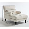 Lycvki Modern Upholstered Chaise Lounge Leisure Sofa Recliner - 2 of 4