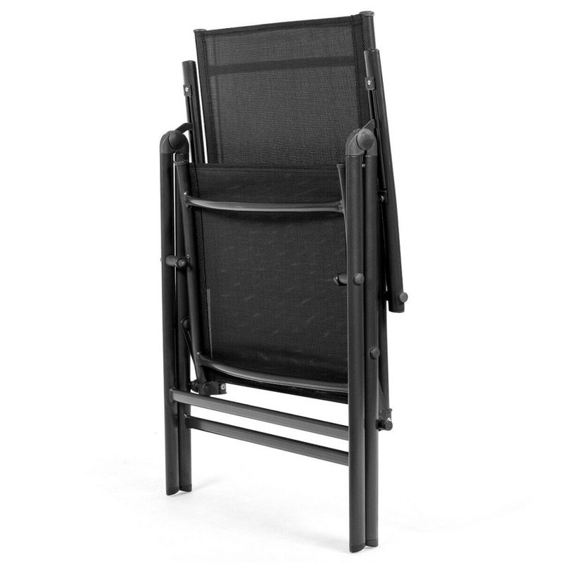 Tangkula 2PCS Folding Chair Patio Garden Outdoor w/ Steel Frame Adjustable Backrest, 4 of 11