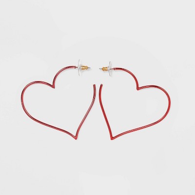 SUGARFIX by BaubleBar Metallic Heart Hoop Earrings
