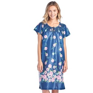Casual Nights Women's Round Neck Mu-Mu Housecoat Lounger - 1 of 4