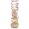 Allegra K Women's Opened Toe Tie Dye Platform Chunky Heel Lace Up Sandals - 2 of 4