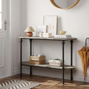 Entryway Table, 43.3" Long Console Table with Storage, 2 Tier Wood Console Table - 1 of 4