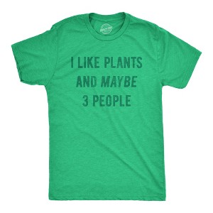 Mens I Like Plants And Maybe 3 People T Shirt Funny Introverted Botany Lovers Tee For Guys - Crazy Dog Men's T Shirt - 1 of 4