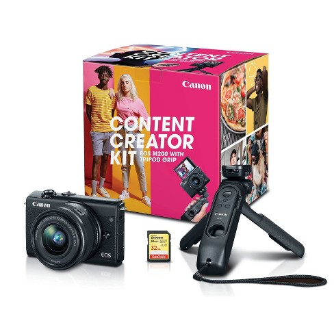 gemakkelijk Huisje bedriegen Canon Eos M200 Content Creator Kit, Mirrorless 4k Vlogging Camera With Ef-m  15-45mm Lens : Target