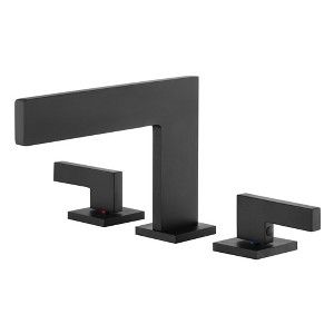 Sumerain Widespread Matte Black Waterfall Bathroom Sink Faucet 3 Hole Lavatory Vanity Faucet - 1 of 4