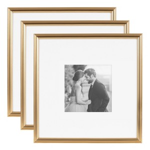 Kate & Laurel All Things Decor 16"x16" Matted to 8"x8" Adlynn Photo Frame Set Gold - 1 of 4