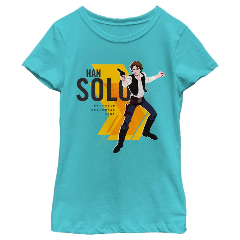 Girl's Star Wars: Galaxy of Adventures Han Solo Smuggler T-Shirt, 1 of 5