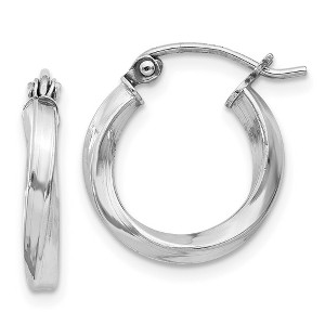 Black Bow Jewelry 2.5mm Sterling Silver, Twisted Round Hoop Earrings, 17mm (5/8 In) - 1 of 4