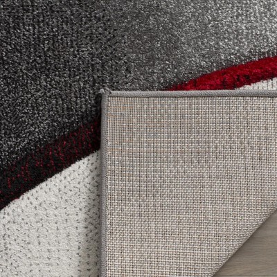 MetroCool Geometric Gray Reversible Synthetic Area Rug - 2'7" x 5'