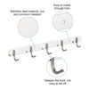 Unique Bargains Stainless Steel Wall Mounted Durable Waterproof Coat Hook Rack 2 Pcs - 4 of 4