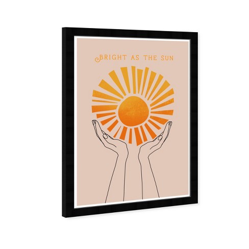 13" x 19" Bright As The Sun Motivational Quotes Framed Wall Art Orange - Wynwood Studio - image 1 of 4