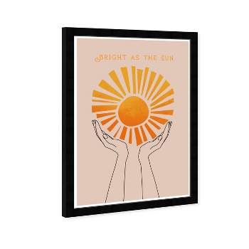 13" x 19" Bright As The Sun Motivational Quotes Framed Wall Art Orange - Wynwood Studio