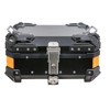 Motorcycle Top Case 28L, Universal Aluminum Motorcycle Tail Box with Anti-Theft Lock System & Handle, Storage Carrier Case with Bracket - 3 of 4