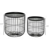 Aghana Digitals Nesting Coffee Table Set: 2-Piece Black Steel Bird-Cage Design with Storage, - 2 of 4