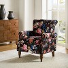 Araceli Traditional Wooden Upholstered Floral Armchair with Wingback and Nailhead Trim | ARTFUL LIVING DESIGN - 3 of 4