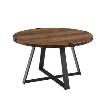 Wrightson Urban Industrial Faux Wrap Leg Round Coffee Table - Saracina Home