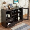 Vynxaria Espresso Finish Wine Cabinet, Elegant Design, Practical Storage Solutions - 2 of 4