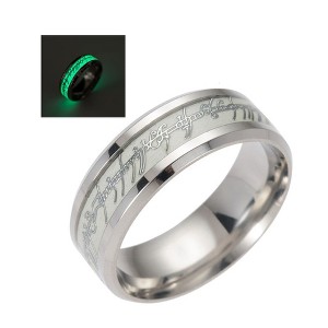 Glow in Dark Black Wedding Band One Ring of Power Stainless Women Men Ginger Lyne - 1 of 4
