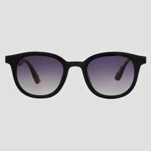 Women's Plastic Round Sunglasses with Gradient Lenses - Universal Thread™ Black: Scratch-Resistant, UV Protection - 1 of 2