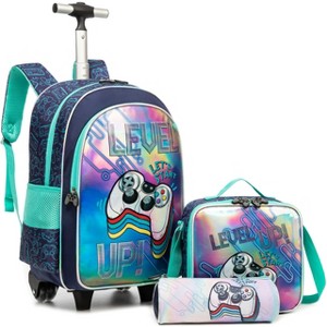 Generic Kids Backpacks with Wheels for Boys Football Rolling Backpack - 1 of 4