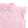 Clearlove Girls Sleeveless Plaid Button Down Shirt Summer Cropped Top with Tie Waist and Ruffled Hem Cute Casual Blouse Pink2 130 - 4 of 4