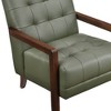Leather Upholstered Accent Chair with Tufted Detail, Attached Cushions, Solid Wood Frame and Foam Padding - 4 of 4
