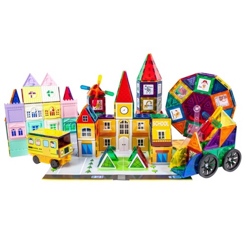 Picasso Tiles Box of 100 Colored 3-D Magnetic Building Tiles Toys~EC/box  damage