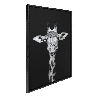 Kate & Laurel All Things Decor 23"x33" Sylvie Minimalist Giraffe Animal Portrait Metallic Wall Art by The Creative Bunch Studio