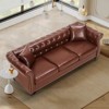 Buenhomino Chesterfield Faux Leather Sofa – Classic 3-Seater with Rolled Arms & Tufted Back, Upholstered Couch for Living Room or Bedroom - 2 of 4