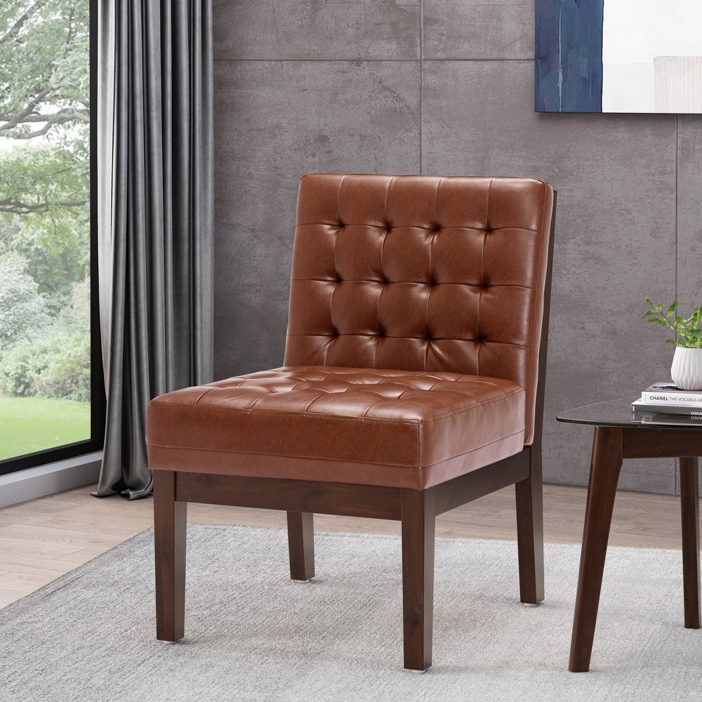 Uintah Contemporary Tufted Accent Chair: Slipper & Side Chair, Espresso - Christopher Knight Home