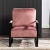 PAGED PU Leather Upholstered Accent Chair with Metal Frame, Mid Century Arm Chair for Bedroom, Reading Room, Black - 3 of 4