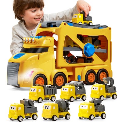 Joyfy Construction Truck Toys for Kids –17" Engineering Transport Vehicle Carrier Truck,Easter Christmas Birthday Gift for Boys & Girls Aged 3 4 5 6 7