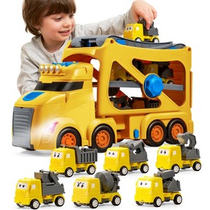 Joyfy Construction Truck Toys for Kids –17" Engineering Transport Vehicle Carrier Truck,Easter Christmas Birthday Gift for Boys & Girls Aged 3 4 5 6 7 - 1 of 4