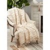 50"x60" Cotton with Fringe Design Throw Blanket Natural - Saro Lifestyle: Lightweight Knitted, Modern Decor, Machine Washable - 4 of 4