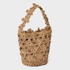 Straw Mini Floral Bucket Bag - A New Day™ Beige - 3 of 4