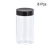 Unique Bargains Round Clear Plastic Empty Jars with Black Screw Top Lid for Storage 8 Pcs - 3 of 4