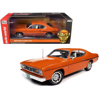 1970 Plymouth Duster 340 Two-Door Coupe EK2 Vitamin C Orange w/Black Stripes "Class of 1970" 1/18 Diecast Model Car by Autoworld