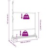 vidaXL Bamboo Coat Rack with Hooks and Wheels 100 x 35 x 157 cm - 3 of 4