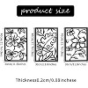 Cinq 3 Piece Set Wall Decor, Floral Hollow Out Abstract Design, Black Rectangular Metal Frame - 4 of 4