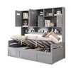 Twin/Full Size Wooden Daybed with All-in-One Storage Cabinet, Open Shelves and Under-bed Storage Space, White/Gray-ModernLuxe - 4 of 4