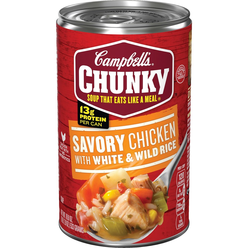 UPC 051000005625 product image for Campbell's Chunky Savory Chicken White & Wild Rice Soup 18.8 oz | upcitemdb.com