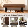 Okak Modern Shoe-Changing Bench with Wooden Seat & Black Metal Frame,Indoor Footrest Shoe Bench for Entryway,Hallway - 3 of 4