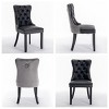 Set of 2 American PU Leather Upholstered Dining Chairs with Wooden Frame Nailhead Trim and Velvet Back, Kitchen Side Chairs-Koiai - 4 of 4